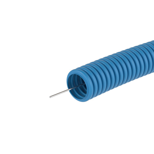 DKC Труба гофрированная ППЛ 25 мм с протяжкой легкая синяя  (50м) (11925) фото 3