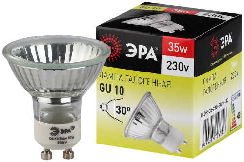 ЭРА Лампа накаливания галогенная GU10-JCDR  (MR16) -35W-230V (галоген, софит, 35Вт, нейтр, GU10)   (10/ (C0027385) фото 2