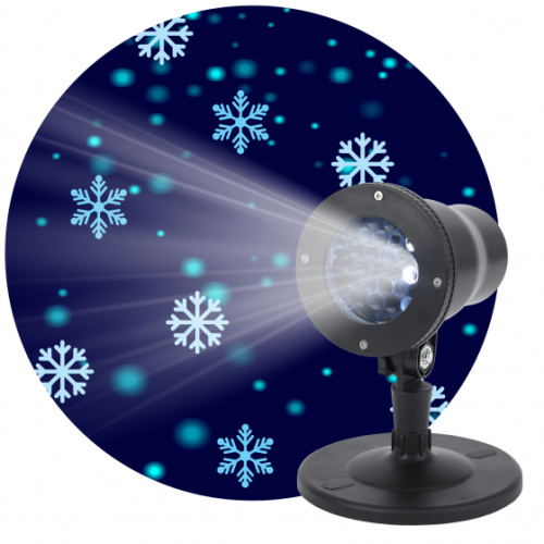 ЭРА ENIOP-04  Проектор LED Снежинки мультирежим холодный свет 220V, IP44  (8/280) (Б0041645) фото 3