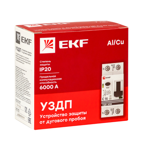 EKF Устройство защиты от дугового пробоя 1P+N 16А  (C) 6 кА УЗДП EKF PROxima (afdd-2-16C-pro) фото 3