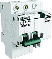 DEKRAFT Выключатель автоматический дифференциальный АВДТ встроенная защита от сверхтоков 1P+N 10А 300мА AC D ДИФ-101 (15246DEK)