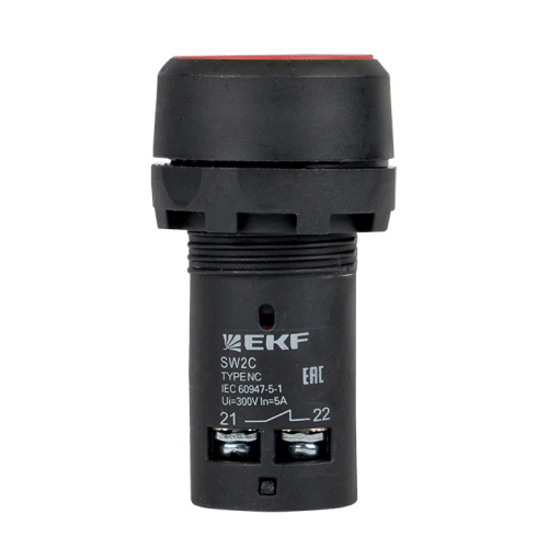 EKF Кнопка красная возвратная SW2C-11 без подсветки IP54 (sw2c-11s-r) фото 3