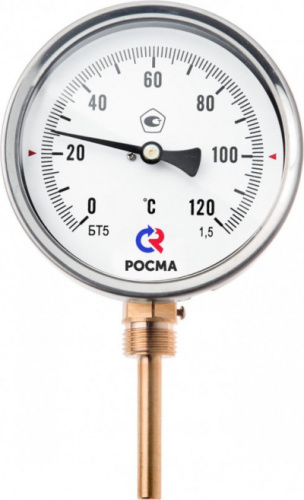 РОСМА Термометр биметаллический радиальный БТ-52.211 -30-70С 1/2' 100мм кл.1.5 (2621)