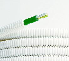 DKC Электротруба ПЛЛ гибкая гофр. не содержит галогенов д.25мм цвет белый с кабелем ППГнг (А)-FRHF 3x2,5 (8S82550FRHF )