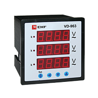 EKF Вольтметр цифровой VD-963 на панель 96х96 трехфаз ный (vd-963)