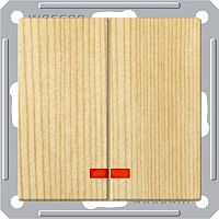 SCHNEIDER ELECTRIC W59 Выключатель двухклавишный скрытый в рамку с индикацией 16А сосна (VS516-251-7-86)