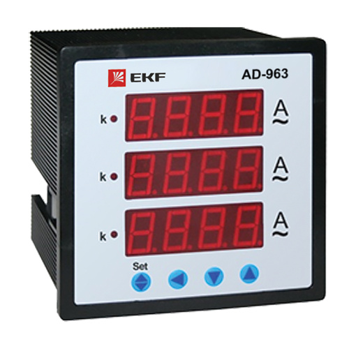 EKF Амперметр AD-963 цифровой на панель 96х96  трехфазный PROxima (ad-963) фото 2