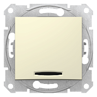 SCHNEIDER ELECTRIC Выключатель одноклавишный, с подсветкой, в рамку, бежевый (SDN1400147)