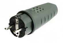 DKC Вилка кабельная каучуковая  (ввод кабеля с торца) черная IP20 16А 2P+E 250В (DIS1103100)
